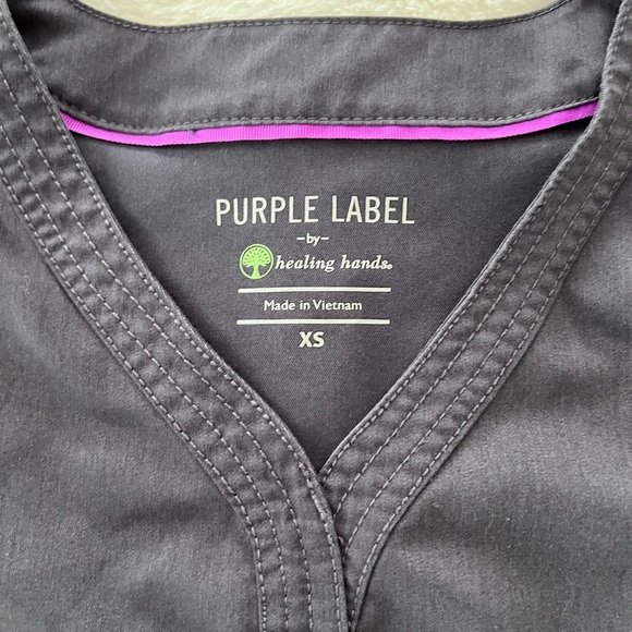 EUC Purple Label by Healing Hands Fitted Scrub Top - Picture 3 of 6